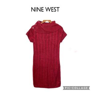 Nine West cable knit cowl neck sweater dress
